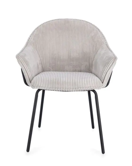 Silla Terciopelo Gris Claro Acero Negro, 66 Cm