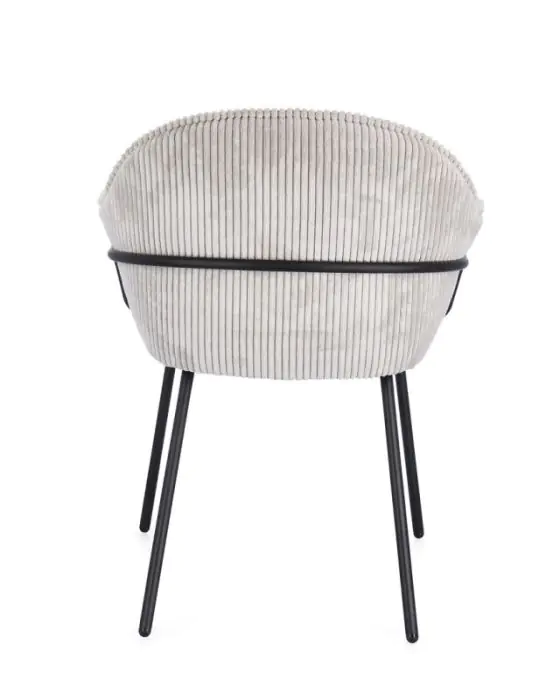 Silla Terciopelo Gris Claro Acero Negro, 66 Cm
