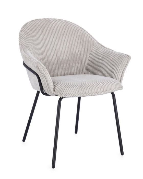 Silla Cassidy Pana Gris Claro Negro, 66 Cm