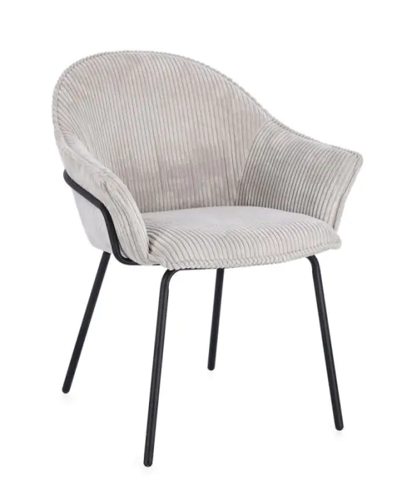 Silla Cassidy Pana Gris Claro Negro, 66 Cm