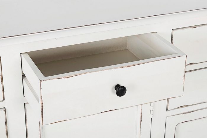 Aparador Madera Mango Blanco Hierro Negro, 145 Cm