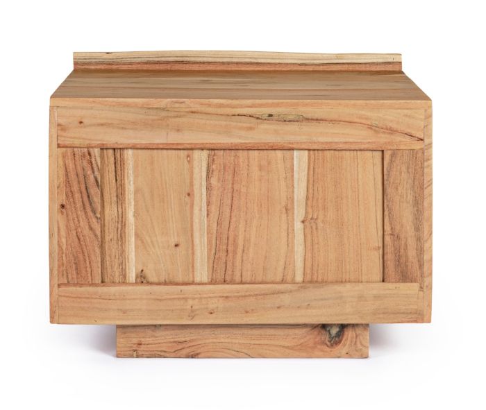 Mesita Noche Aron 2 Cajones Madera Natural, 45 Cm