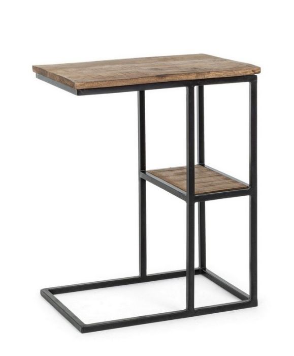 Mesa Auxiliar Repisa Walton Industrial Natural Negro