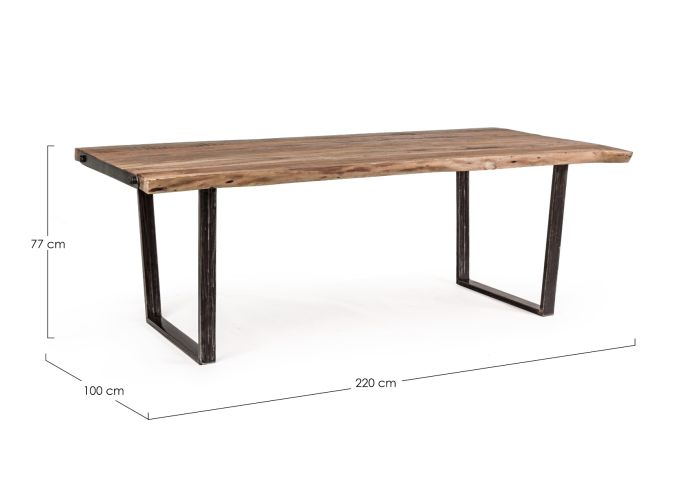 Mesa Comedor Acacia Acero, 220 Cm