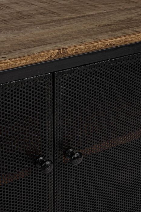 Mueble TV Acero Madera Mango, 120 Cm