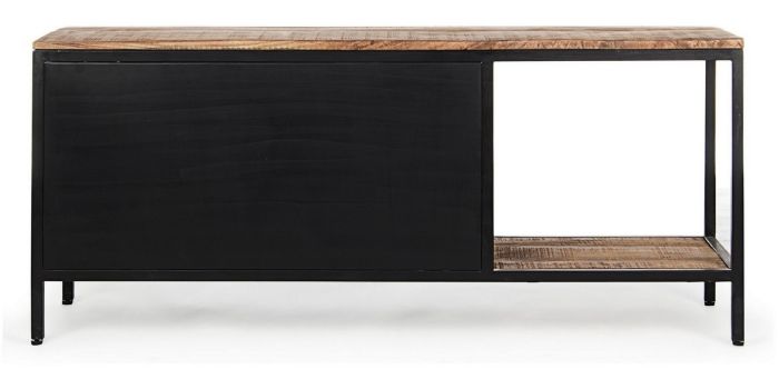 Mueble TV Acero Madera Mango, 120 Cm