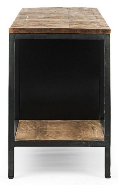 Mueble TV Acero Madera Mango, 120 Cm