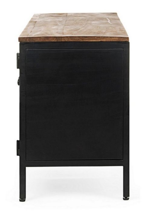 Mueble TV Acero Madera Mango, 120 Cm
