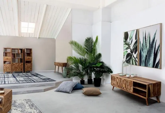 Estantería Diseño Geométrico Madera Sheesham Acero