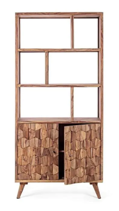 Estantería Diseño Geométrico Madera Sheesham Acero