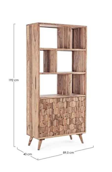 Estantería Diseño Geométrico Madera Sheesham Acero