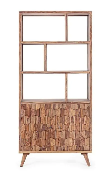 Estantería Kant Diseño Geométrico Madera Sheesham Acero, 89'5 Cm