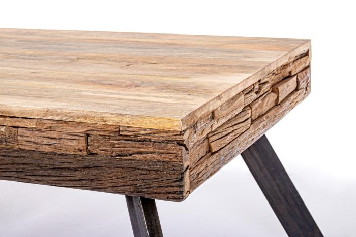 Mesa Centro Madera Mango Madera Reciclada Acero, 118 Cm