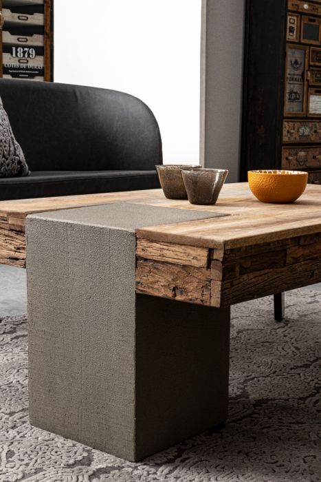 Mesa Centro Madera Mango Madera Reciclada Acero, 118 Cm