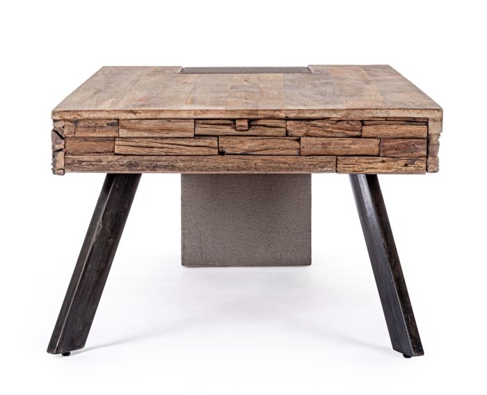 Mesa Centro Madera Mango Madera Reciclada Acero, 118 Cm