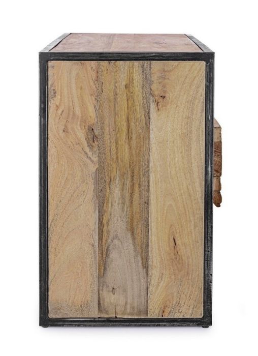 Mueble TV 2 Cajones Madera Mango Acero, 145 Cm