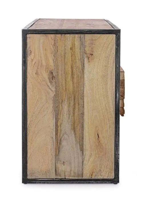 Mueble TV 2 Cajones Madera Mango Acero, 145 Cm