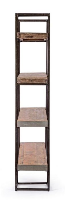 Estantería Madera Mango Reciclada Fibra Cemento Acero, 150 Cm