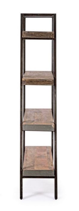 Estantería Madera Mango Reciclada Fibra Cemento Acero, 150 Cm
