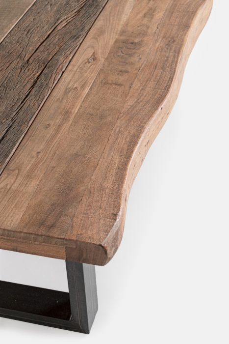 Mesa Centro Madera Acacia Reciclada Acero, 120 Cm