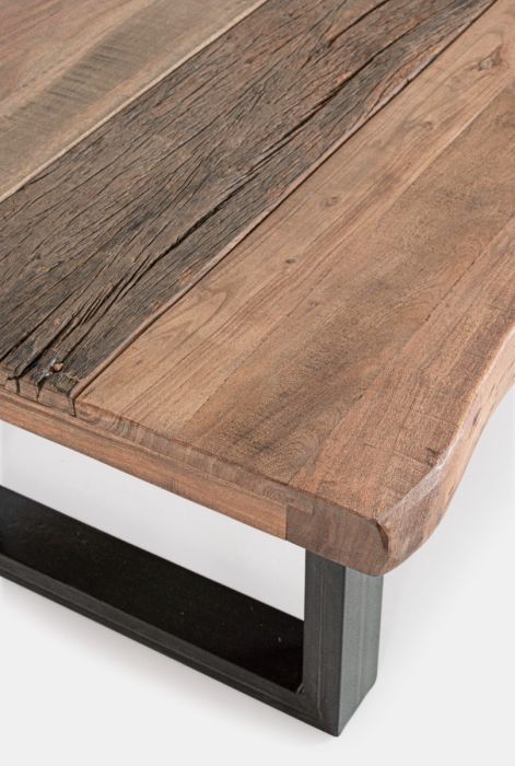 Mesa Centro Madera Acacia Reciclada Acero, 120 Cm