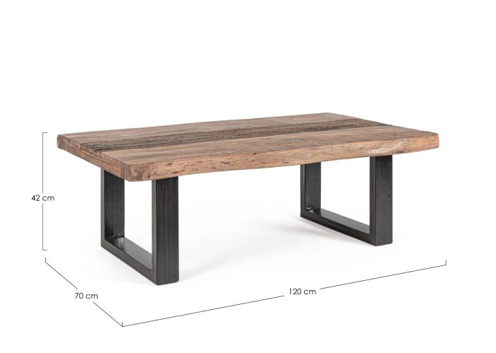 Mesa Centro Madera Acacia Reciclada Acero, 120 Cm