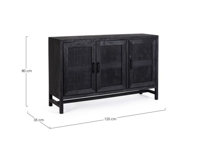 Aparador Madera Mango Negro, 125 Cm