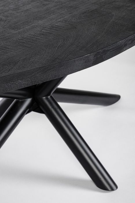 Mesa Ovalada Madera Mango Acero, 200 Cm