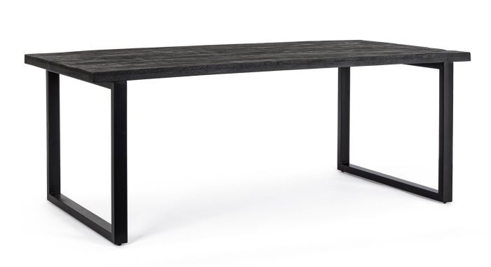 Mesa Comedor Hastings Estilo Vintage Color Negro, 200 Cm