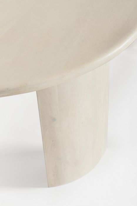Mesa Centro Ovalada Madera Mango Natural, 135 Cm