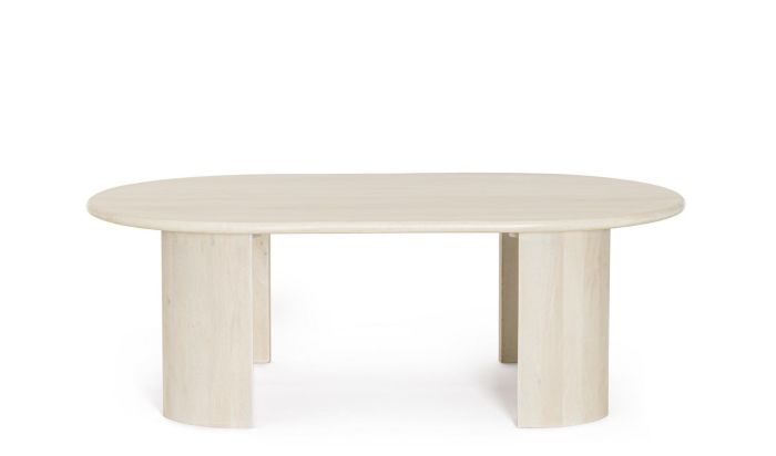 Mesa Centro Ovalada Madera Mango Natural, 135 Cm