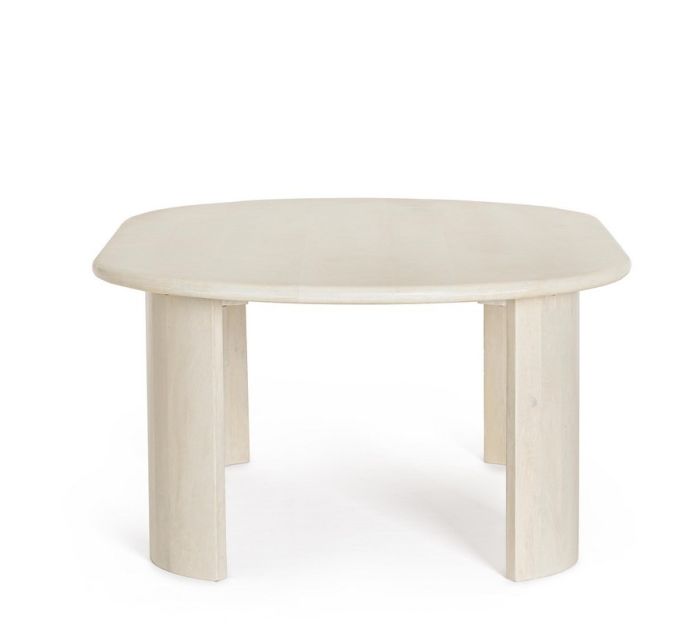 Mesa Centro Ovalada Madera Mango Natural, 135 Cm