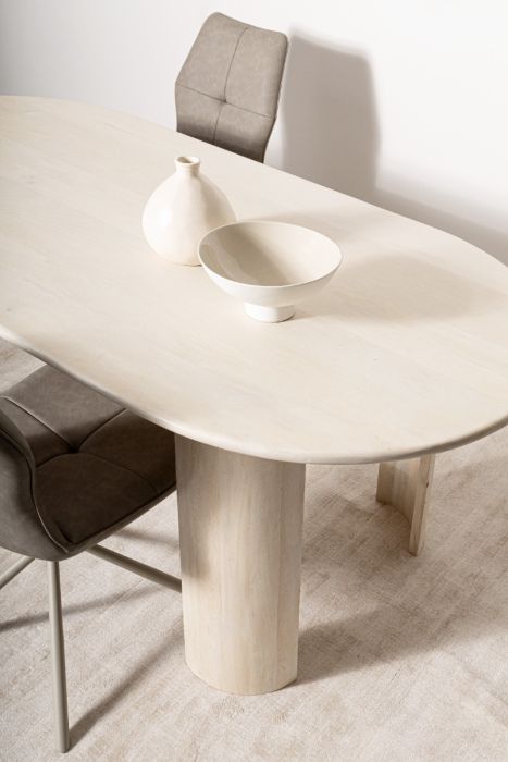 Mesa Comedor Ovalada Madera Mango, 210 Cm
