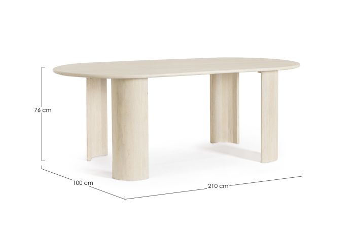 Mesa Comedor Ovalada Madera Mango, 210 Cm