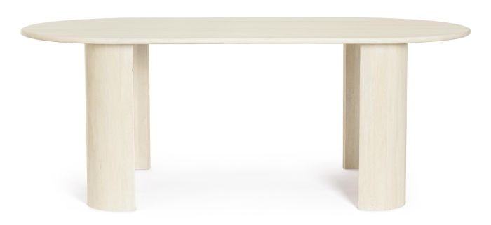 Mesa Comedor Ovalada Madera Mango, 210 Cm