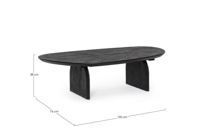 Mesa Centro Madera Mango Negro, 135 Cm