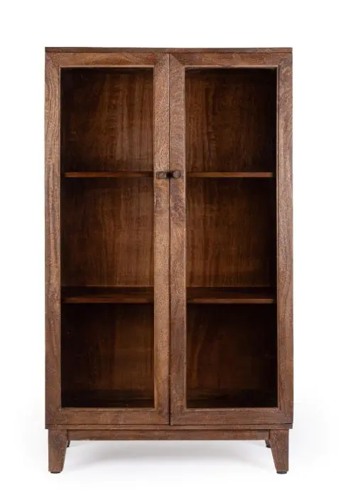 Mueble Vitrina Color Nogal, 80 Cm