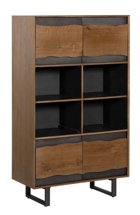 Aparador Alto 4 Puertas Roble Acero, 90 Cm