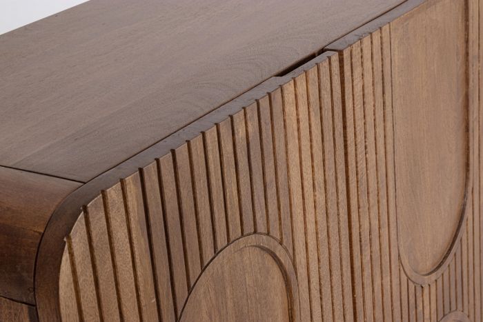 Aparador 4 Puertas Relieve Madera Mango, 180 Cm
