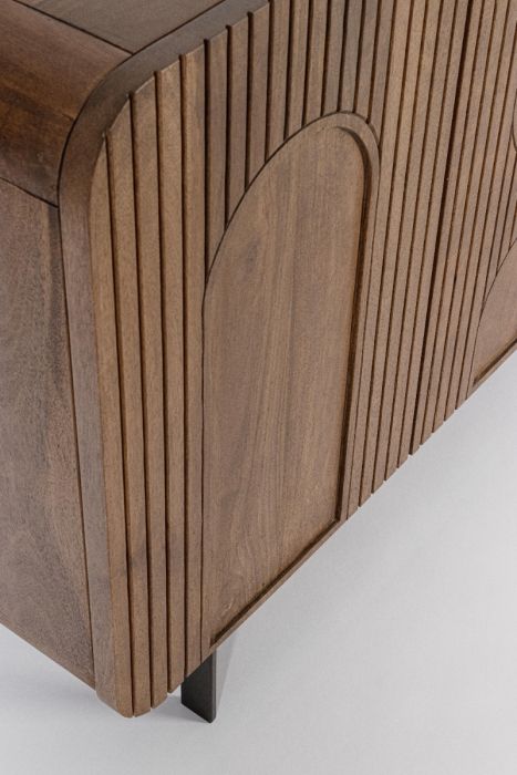 Aparador 4 Puertas Relieve Madera Mango, 180 Cm