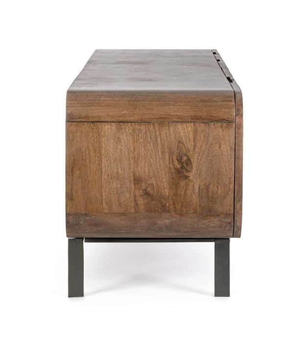 Mueble TV 3 Puertas 2 Cajones Madera Mango Natural, 172 Cm