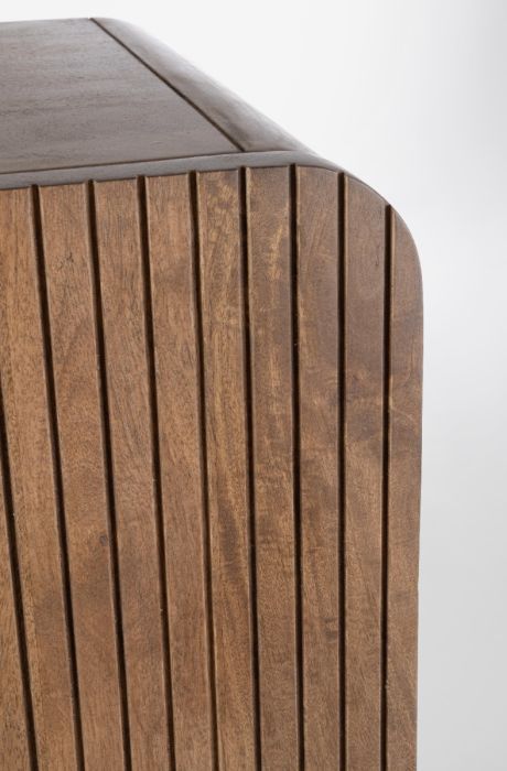 Aparador Alto 4 Puertas Madera Mango Natural, 90 Cm