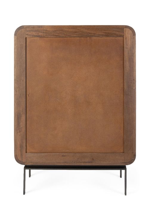 Aparador Alto 4 Puertas Madera Mango Natural, 90 Cm