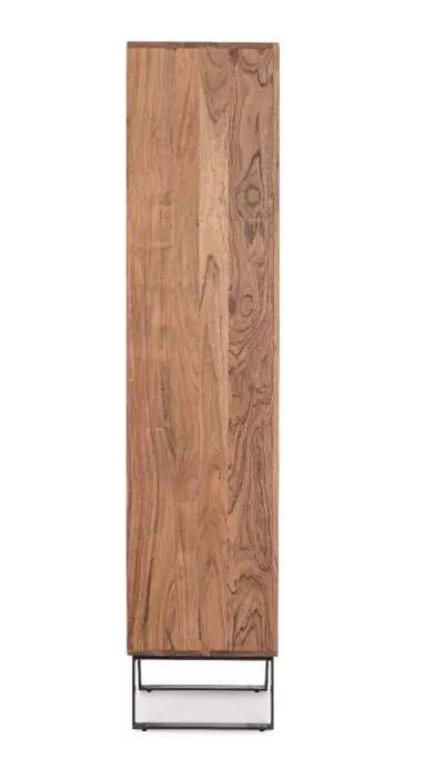 Mueble Bar 1 Puerta 1 Cajón Tallados Madera Acacia Acero, 45 Cm