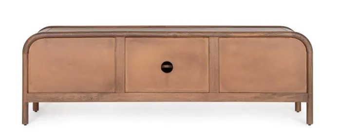 Mueble TV 3 Puertas Taraceadas Madera Mango Natural, 155 Cm