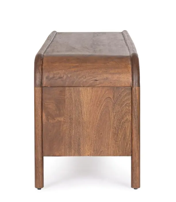 Mueble TV 3 Puertas Taraceadas Madera Mango Natural, 155 Cm