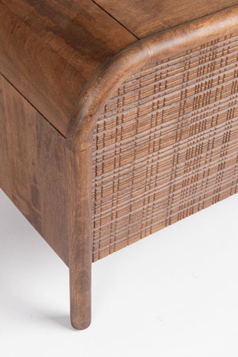 Mueble TV 4 Puertas Taraceadas Madera Mango, 200 Cm