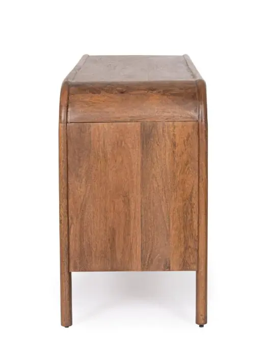 Aparador 3 Puertas Taraceadas Madera Mango Natural, 145 Cm