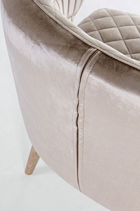 Sillón Tejido Efecto Terciopelo Madera Pino