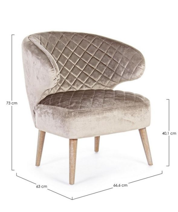 Sillón Tejido Efecto Terciopelo Madera Pino
